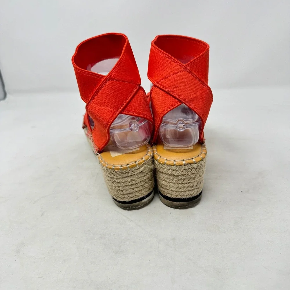 Dolce Vita Espadrille Platform Sandals Red 8.5 Elastic Straps Summer Vacation